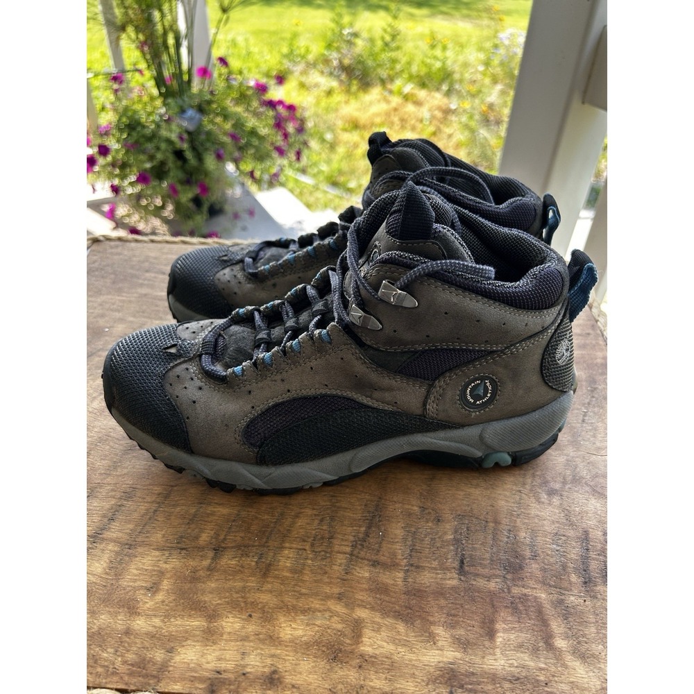 ACT Active Comfort Technology Hiking Boots Mens 8M Gray Leather Mid Trail Shoes